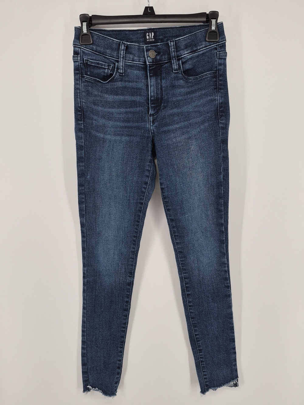 GAP Favorite Jegging Skinny Jeans Med Wash Stretch 0/25 Raw Hem Ankle Denim